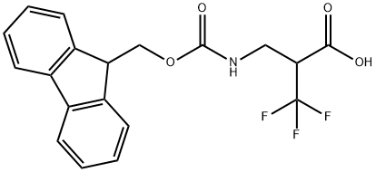 2-(((((9H-芴-9-基)甲氧基)羰基)氨基)甲基)-3,3-三氟丙酸 结构式