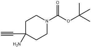 4-氨基-4-乙炔基哌啶-1-羧酸叔丁酯 结构式