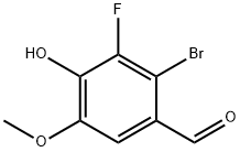 2-溴-3-氟-4-羟基-5-甲氧基苯甲醛 结构式