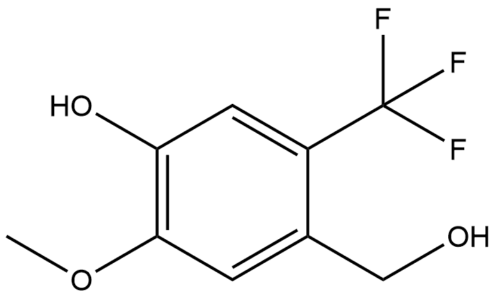 4-(羟甲基)-2-甲氧基-5-(三氟甲基)苯酚 结构式