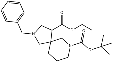 2,7-Diazaspiro[4.5]decane-4,7-dicarboxylic acid, 2-(phenylmethyl)-, 7-(1,1-dimethylethyl) 4-ethyl ester 结构式