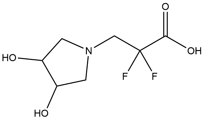 1-Pyrrolidinepropanoic acid, α,α-difluoro-3,4-dihydroxy- 结构式