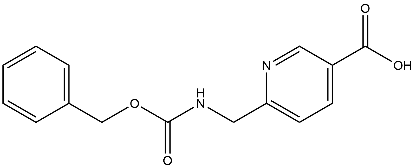 6-(Benzyloxycarbonylamino-methyl)-nicotinic acid 结构式
