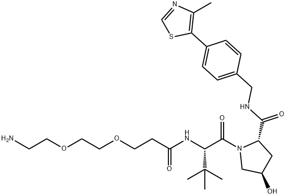 游离 NH2-PEG2-丙酸-VHL 结构式