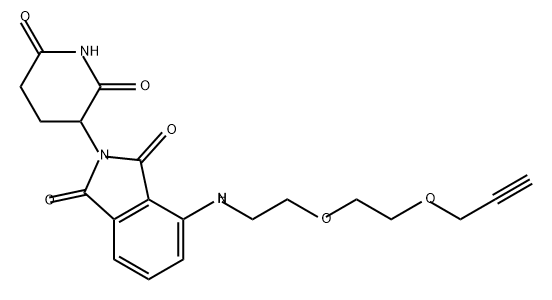 泊马度胺-二聚乙二醇-炔基 结构式