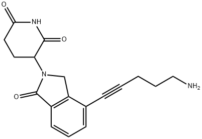 3-(4-(5-氨基戊-1-炔-1-基)-1-氧代异吲哚啉-2-基)哌啶-2,6-二酮 结构式