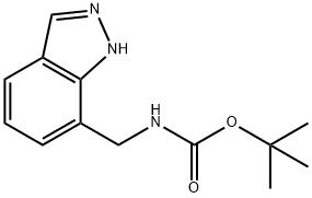 Carbamic acid, N-(1H-indazol-7-ylmethyl)-, 1,1-dimethylethyl ester 结构式