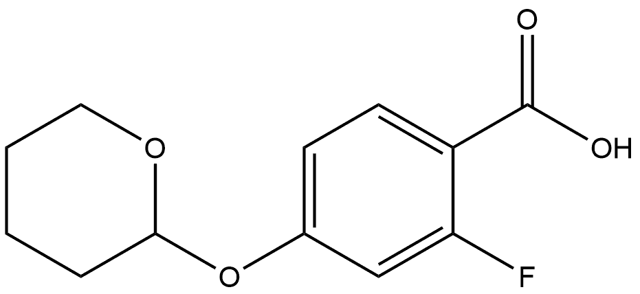 Benzoic acid, 2-fluoro-4-[(tetrahydro-2H-pyran-2-yl)oxy]- 结构式