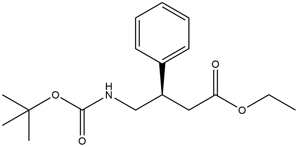Benzenepropanoic acid, β-[[[(1,1-dimethylethoxy)carbonyl]amino]methyl]-, ethyl ester, (βR)- 结构式