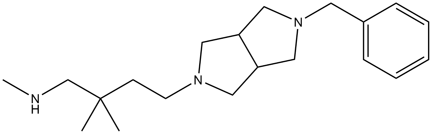 (4-{5-benzyl-octahydropyrrolo[3,4-c]pyrrol-2-yl}-2,2-dimethylbutyl)(methyl)amine 结构式