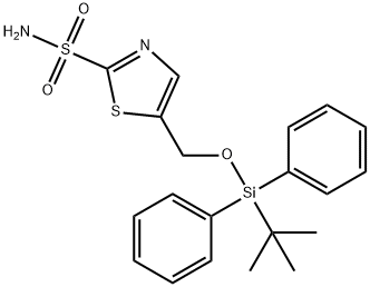 5-(((叔丁基二苯基硅基)氧基)甲基)噻唑-2-磺酰胺 结构式