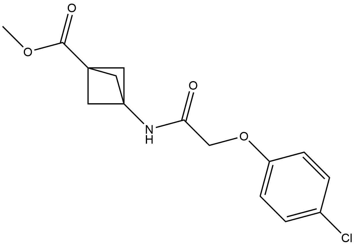 3-(2-(4-氯苯氧基)乙酰氨基)二环[1.1.1]戊烷-1-甲酸甲酯 结构式