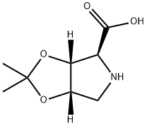 (3AR,4S,6AS)-2,2-二甲基四氢-4H-[1,3]二氧杂环戊烯并[4,5-C]吡咯-4-羧酸 结构式