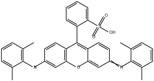 Benzenesulfonic acid, 2-[6-[(2,6-dimethylphenyl)amino]-3-[(2,6-dimethylphenyl)imino]-3H-xanthen-9-yl]- 结构式