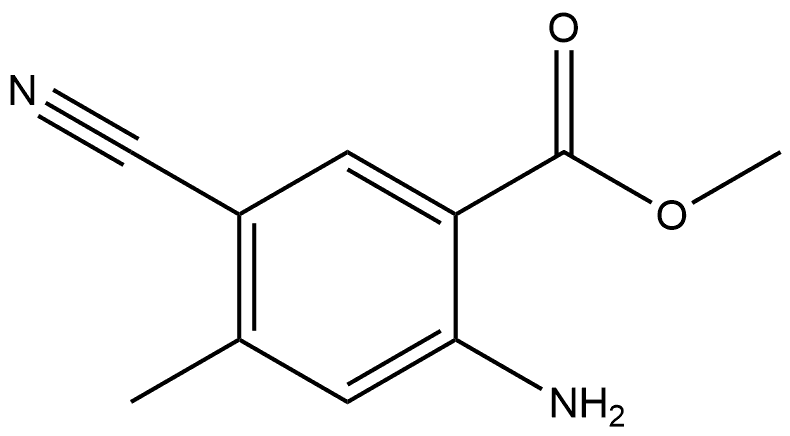 2-氨基-5-氰基-4-甲基苯甲酸甲酯 结构式