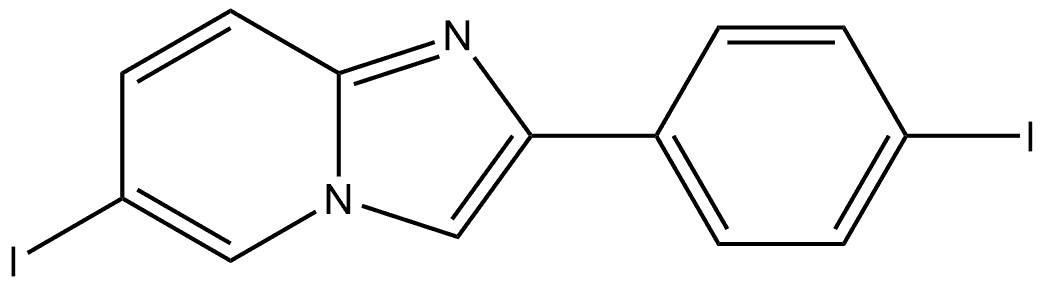 6-碘-2-(4-碘苯基)咪唑并[1,2-A]吡啶 结构式