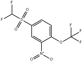 Difluoromethyl 4-(trifluoromethoxy)-3-nitrophenyl sulphone 结构式