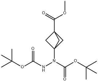 1-(3-(甲氧羰基)双环[1.1.1]戊-1-基)肼-1,2-二羧酸二叔丁酯 结构式
