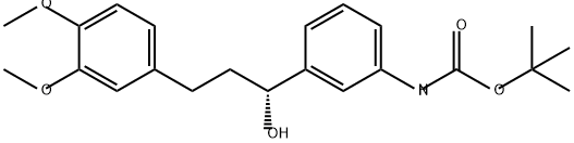 (R)-(3-(3-(3,4-二甲氧基苯基)-1-羟丙基)苯基)氨基甲酸叔丁酯 结构式