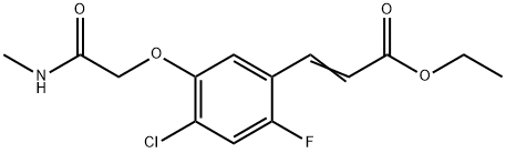 2-Propenoic acid, 3-[4-chloro-2-fluoro-5-[2-(methylamino)-2-oxoethoxy]phenyl]-, ethyl ester 结构式