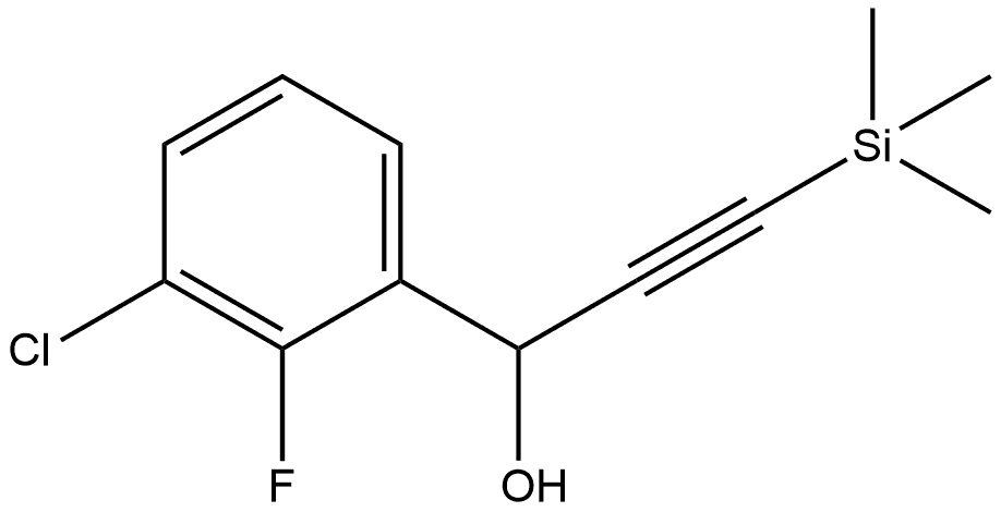 3-Chloro-2-fluoro-α-[2-(trimethylsilyl)ethynyl]benzenemethanol 结构式