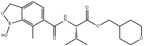 L-Valine, N-[(1,3-dihydro-1-hydroxy-7-methyl-2,1-benzoxaborol-6-yl)carbonyl]-, (tetrahydro-2H-pyran-4-yl)methyl ester 结构式