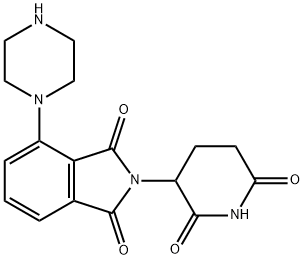 2-(2,6-二氧代哌啶-3-基)-4-(哌嗪-1-基)异吲哚啉-1,3-二酮 结构式