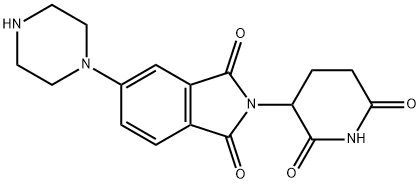 2-(2,6-二氧代哌啶-3-基)-5-(哌嗪-1-基)异吲哚啉-1,3-二酮 结构式