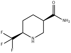 rac-(3R,6R)-6-(trifluoromethyl)piperidine-3-carboxamide, cis 结构式