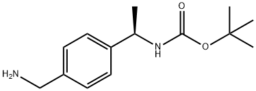 (R)-(1-(4-(氨基甲基)苯基)乙基)氨基甲酸叔丁酯 结构式