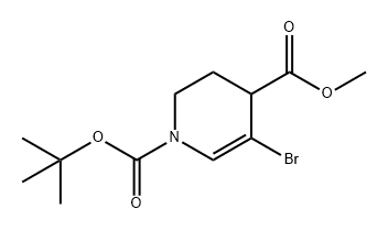 1-(叔丁基) 4-甲基 5-溴-3,4-二氢吡啶-1,4(2H)-二羧酸酯 结构式