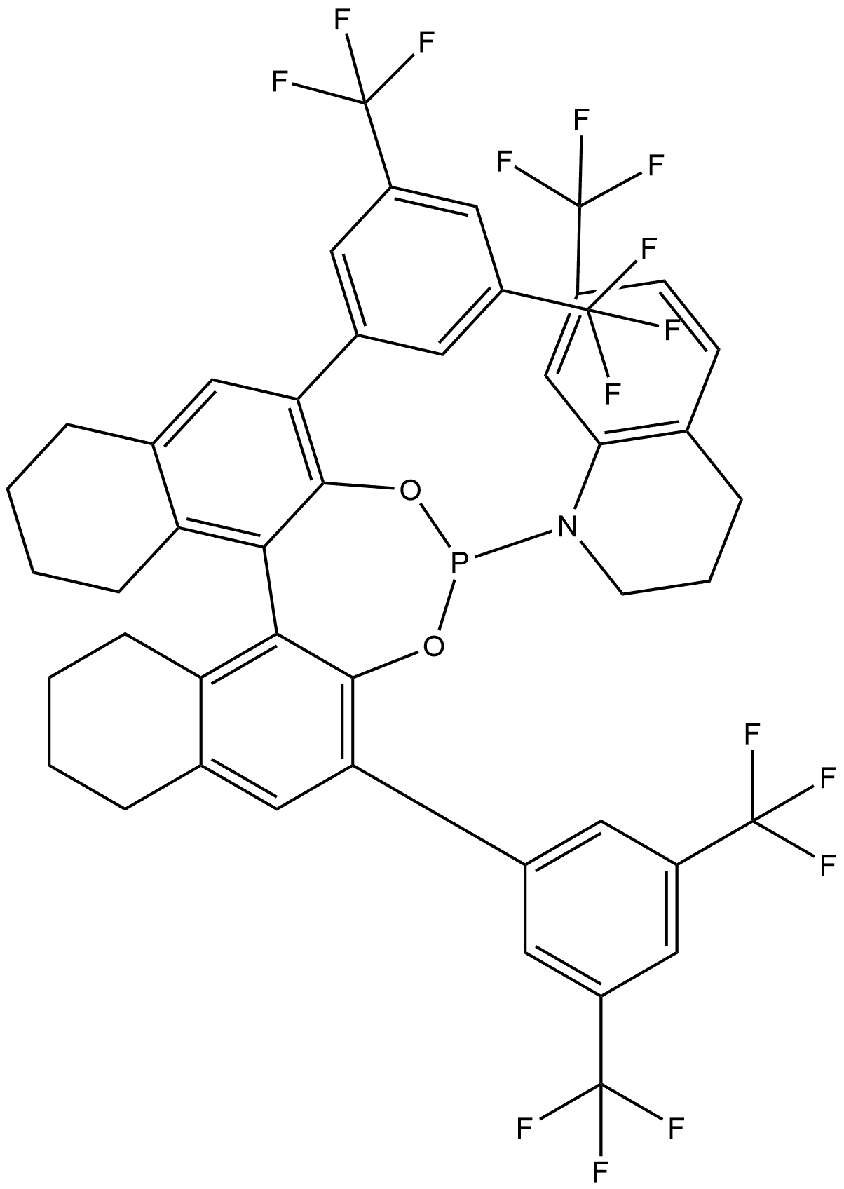 (11BR)-1-(2,6-双(3,5-双(三氟甲基)苯基)-8,9,10,11,12,13,14,15-八氢联萘并[2,1-D:1',2'-F][1,3,2]二氧磷杂-4-基)-7-(三氟甲基)-1,2,3,4-四氢喹啉 结构式