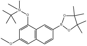叔丁基((3-甲氧基-7-(4,4,5,5-四甲基-1,3,2-二氧杂硼烷-2-基)萘-1-基)氧基)二甲基硅烷 结构式