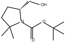(R)-5-(羟甲基)-2,2-二甲基吡咯烷-1-羧酸叔丁酯 结构式