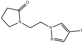 1-[2-(4-碘-1-吡唑基)乙基]-2-吡咯烷酮 结构式