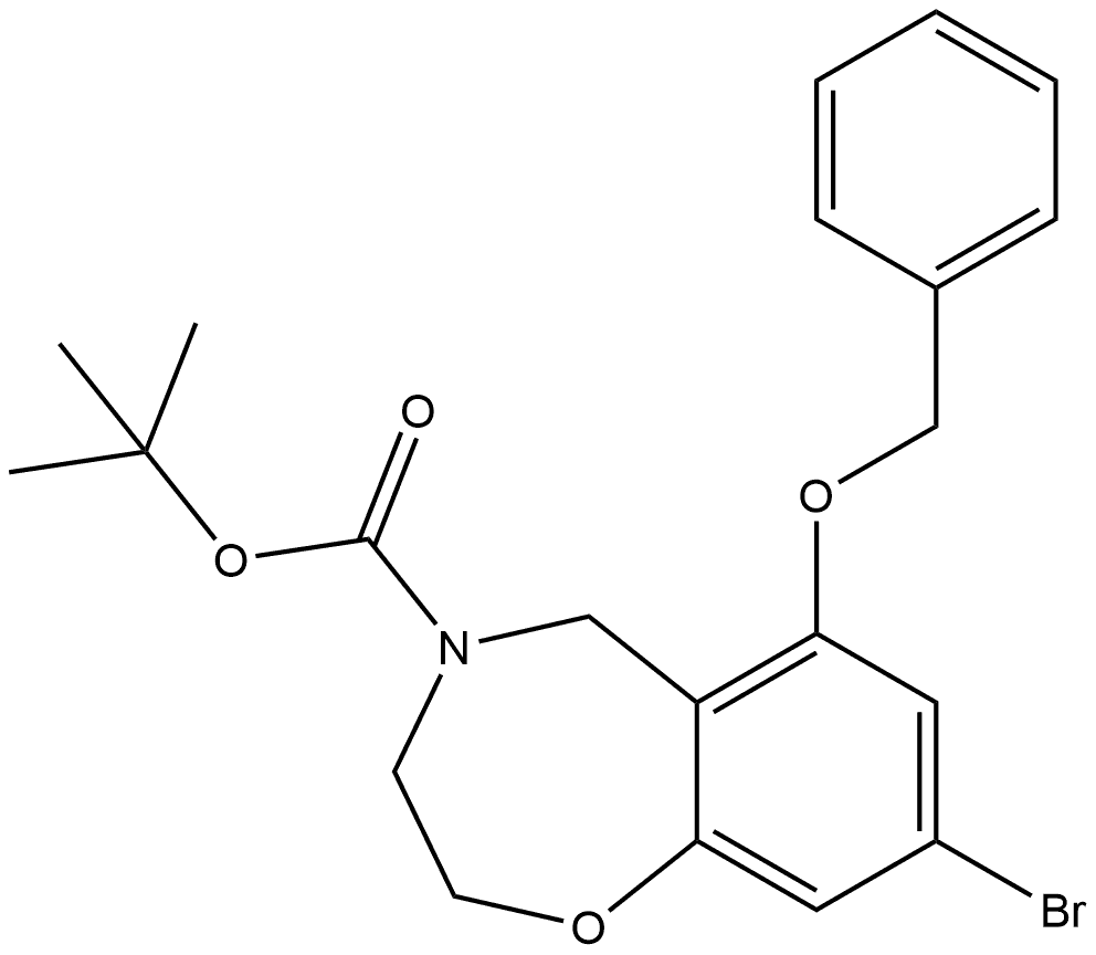 tert-butyl 6-(benzyloxy)-8-bromo-2,3,4,5-tetrahydro-1,4-benzoxazepine-4-carboxylate 结构式