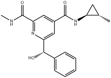 2,4-Pyridinedicarboxamide, 6-[(S)-hydroxyphenylmethyl]-N2-methyl-N4-[(1S,2S)-2-methylcyclopropyl]- 结构式