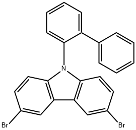 9-([1,1'-联苯]-2-基)-3,6-二溴-9H-咔唑 结构式