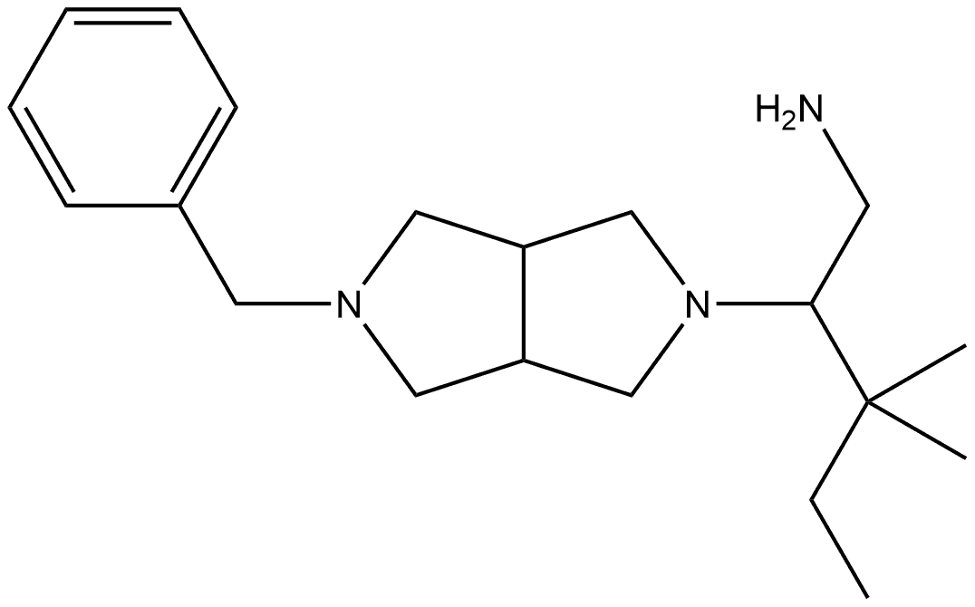 2-{5-benzyl-octahydropyrrolo[3,4-c]pyrrol-2-yl}-3,3-dimethylpentan-1-amine 结构式