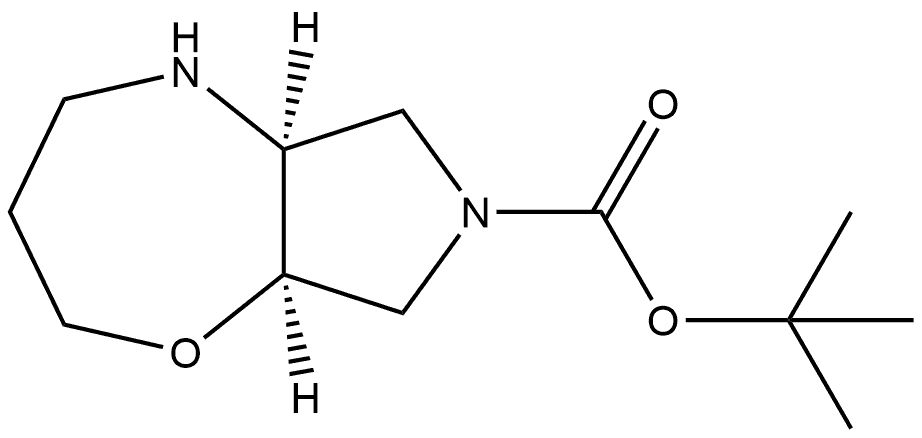 tert-butyl (5aS,8aR)-octahydro-2H-pyrrolo[3,4-b][1,4]oxazepine-7-carboxylate 结构式