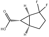 rel-(1R,5R,6R)-2,2-difluorobicyclo[3.1.0]hexane-6-carboxylic acid 结构式