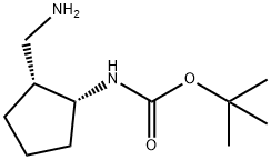 Carbamic acid, N-[(1R,2R)-2-(aminomethyl)cyclopentyl]-, 1,1-dimethylethyl ester 结构式
