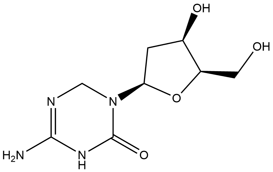 1,3,5-Triazin-2(1H)-one, 4-amino-1-(2-deoxy-β-D-threo-pentofuranosyl)-3,6-dihydro- 结构式