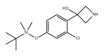 3-Azetidinol, 3-[2-chloro-4-[[(1,1-dimethylethyl)dimethylsilyl]oxy]phenyl]- 结构式