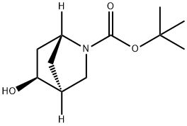 (1R,4S,5S)-5-羟基-2-氮杂双环[2.2.1]庚烷-2-羧酸叔丁酯 结构式