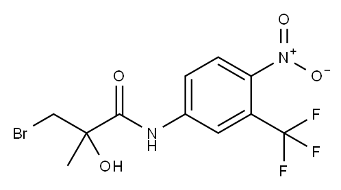 N-[4-Nitro-3-(trifluoromethyl)phenyl]-(2R)-3-bromo-2-hydroxy-2-methylpropanamide 结构式
