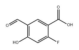 Benzoic acid, 2-fluoro-5-formyl-4-hydroxy- 结构式