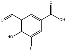3-氟-5-甲酰基-4-羟基苯甲酸 结构式
