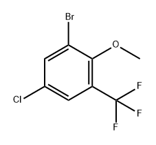 1-溴-5-氯-2-甲氧基-3-(三氟甲基)苯 结构式