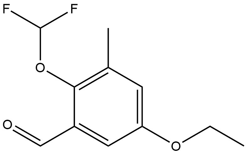 2-(Difluoromethoxy)-5-ethoxy-3-methylbenzaldehyde 结构式